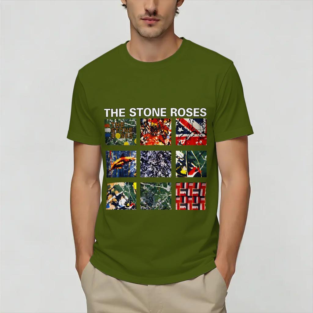 The Stone Roses T-Shirt Sommer Baumwoll-T-Shirts Für Unisexs Beliebtes Design T-Shirt Kurzarm Y2k Lässiges Oberteil T-Shirts