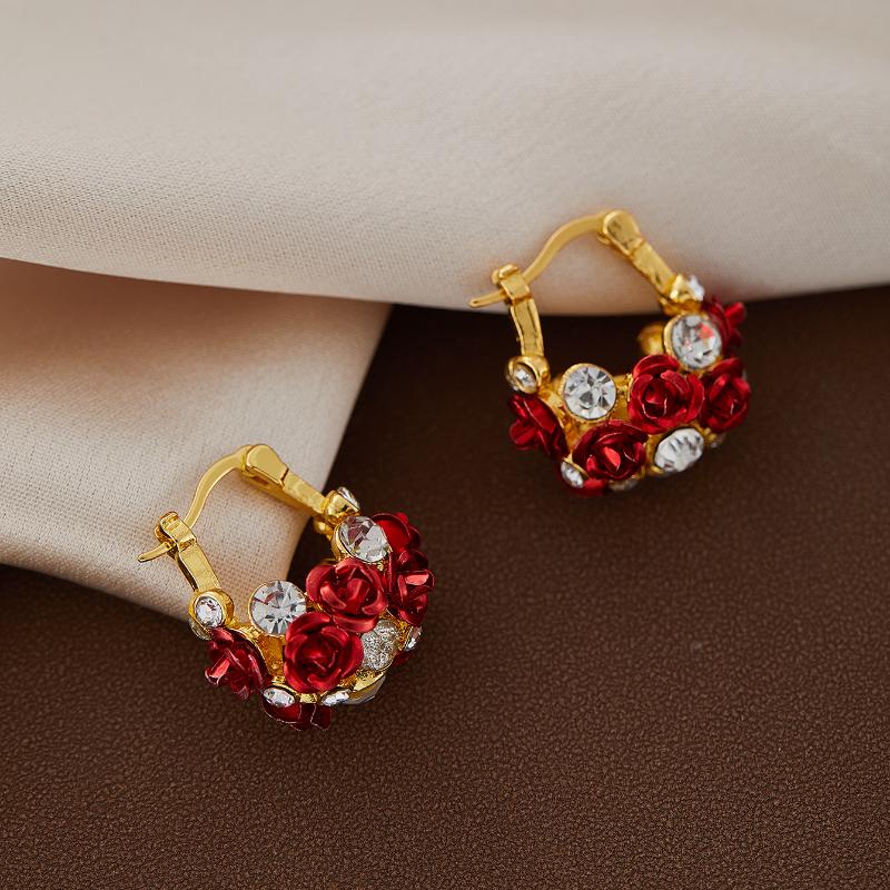 Cercei eleganți la modă pentru femei, cercei cu flori rafinate, potriviți pentru petreceri zilnice, cadouri cu zirconiu