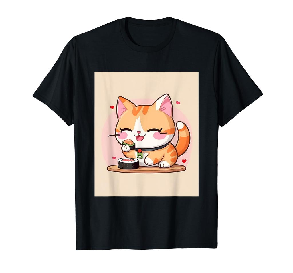 Things Printed Kawaii, Cat, Sushi, Cute, Millet, Japanese, T-shirt