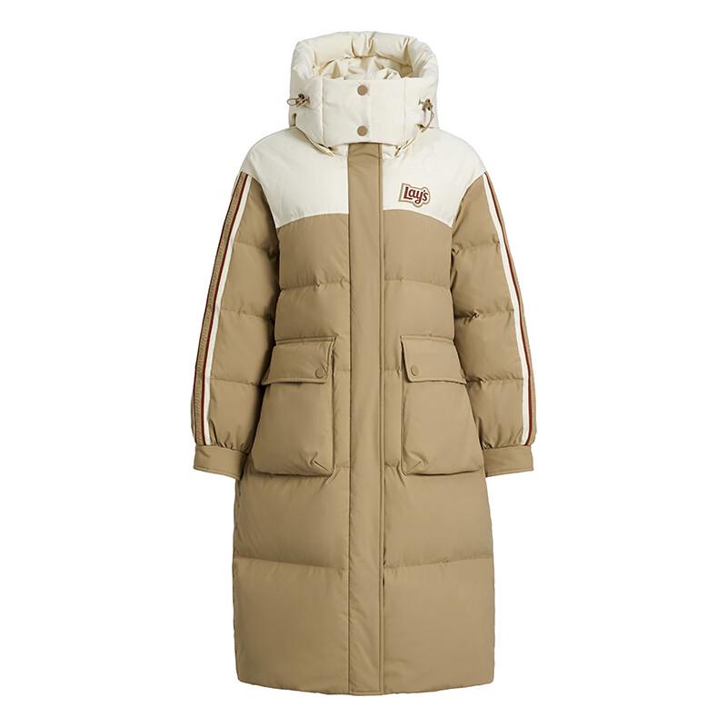Yaya x Lays Couple's Long Hooded Down Jacket