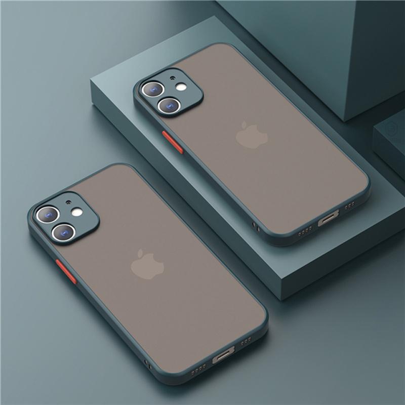 Custodia Rigida Trasparente Opaca Quadrata in TPU Funda Case On Per iPhone 17 16 15 14 13 12 11 Pro Max Plus Mini Plus Pls Funda IPHON Cover Rigida in PC