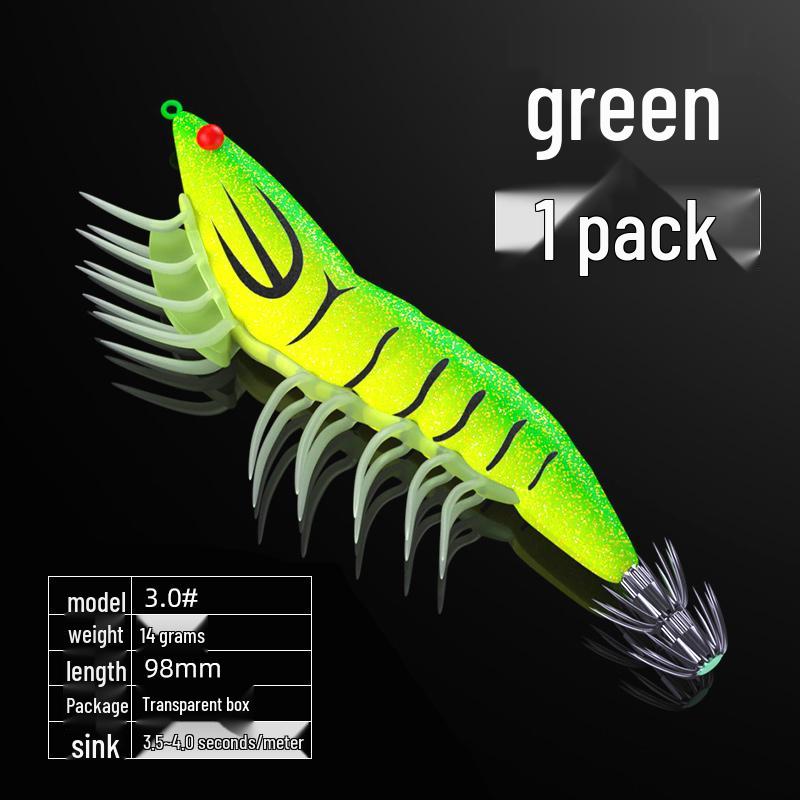 High-Value Spicy Shrimp Lure: Fluorescent, Soft Leg, Sound Bead Squid Hook Umbrella with Big Tail
