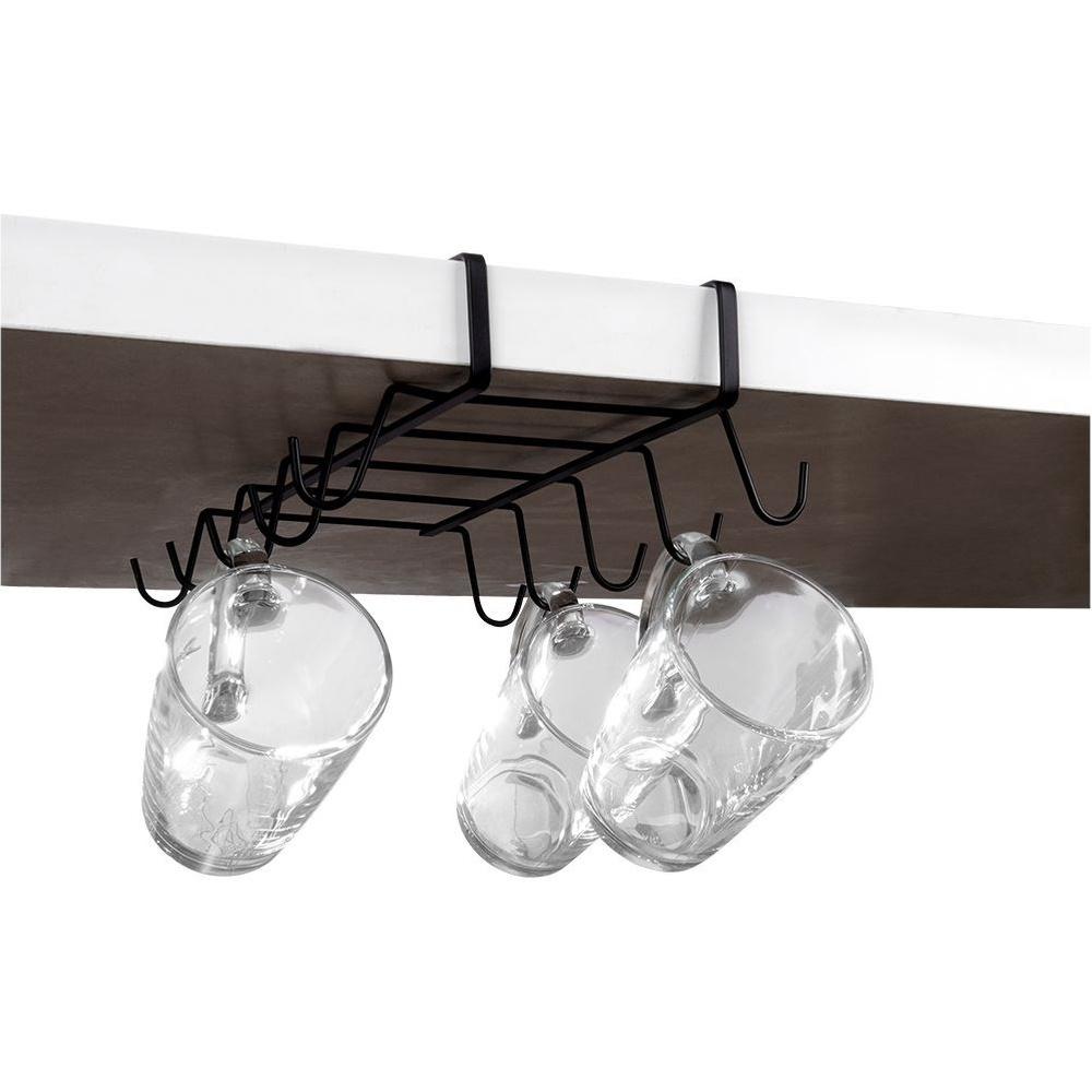 Under-Cabinet Hanger for Cups and Mugs, Suspended Holder Without Drilling