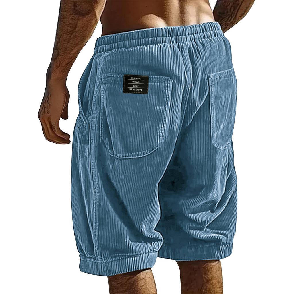 Men's Summer Striped Athletic Shorts Men's Multi-Pocket Casual Shorts