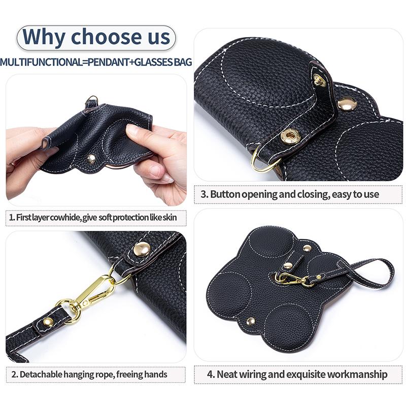 New Women Sunglasses Cover Genuine Cowhide Padded Protection Sunglasses Case 2026 New Portable Leather Eyewear Storage Pouch Bag