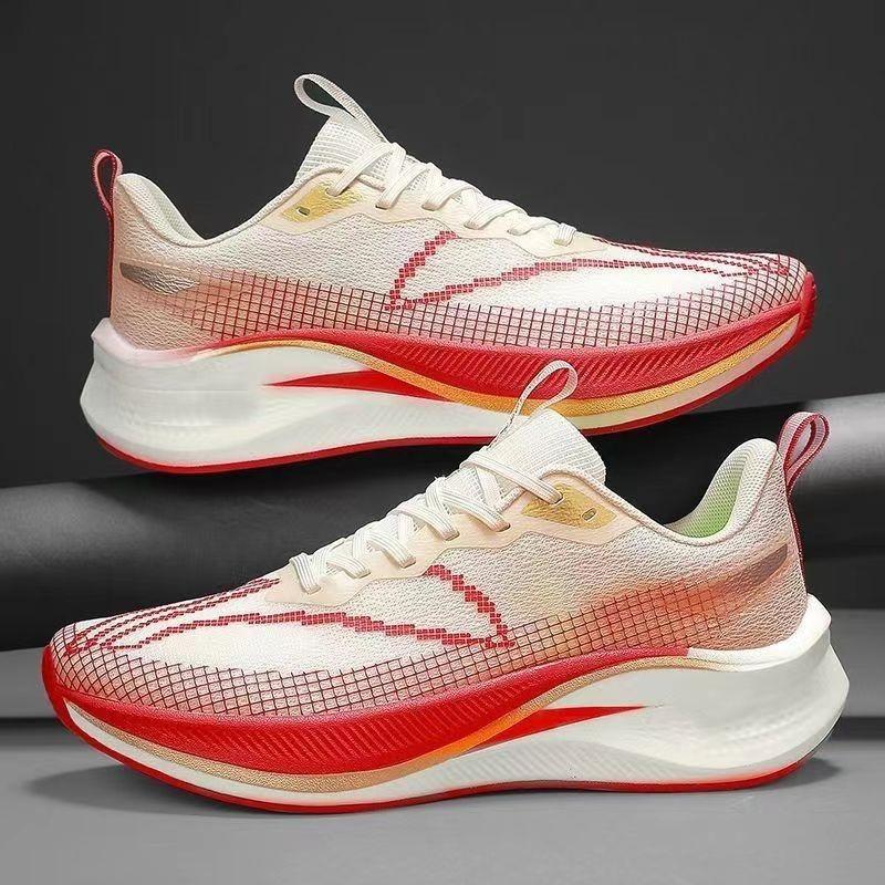Men's Spring Running Shoes, Fly Knit Breathable Mesh Athletic Sneakers, Stylish Couple Casual Travel Shoes for Men & Women