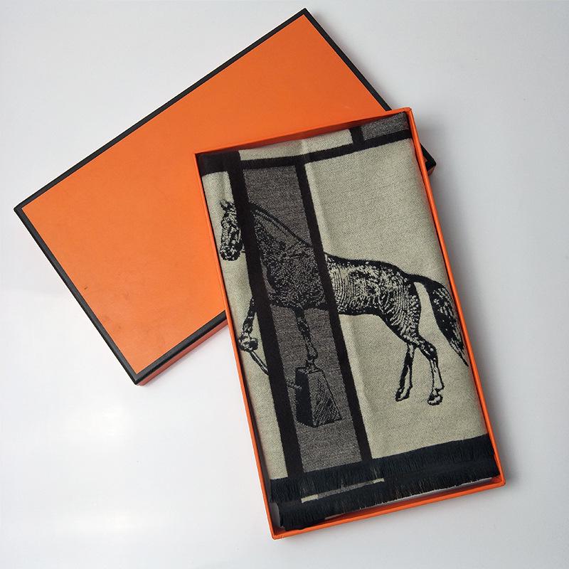 2019 Winter New Model, Imitation Cashmere Men's Scarf, Long Jacquard Horse Brand Double-sided Warm and Cold-proof