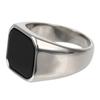 [sakuto] Ring Men's Signet Ring Stainless Steel Square Square Black (14)