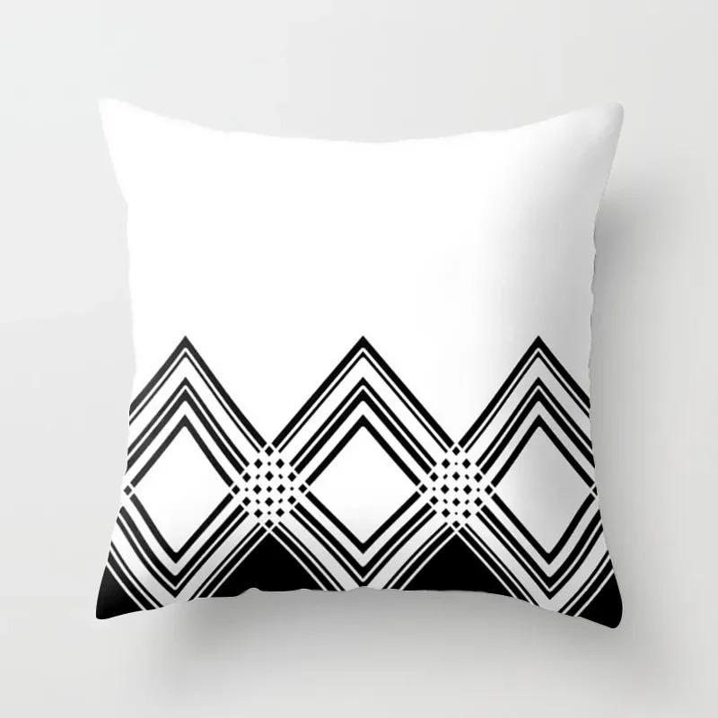 High-grade Black and White Geometric Irregular Pattern Pillowcase Office Living Room Home Pillowcase Car Ornaments