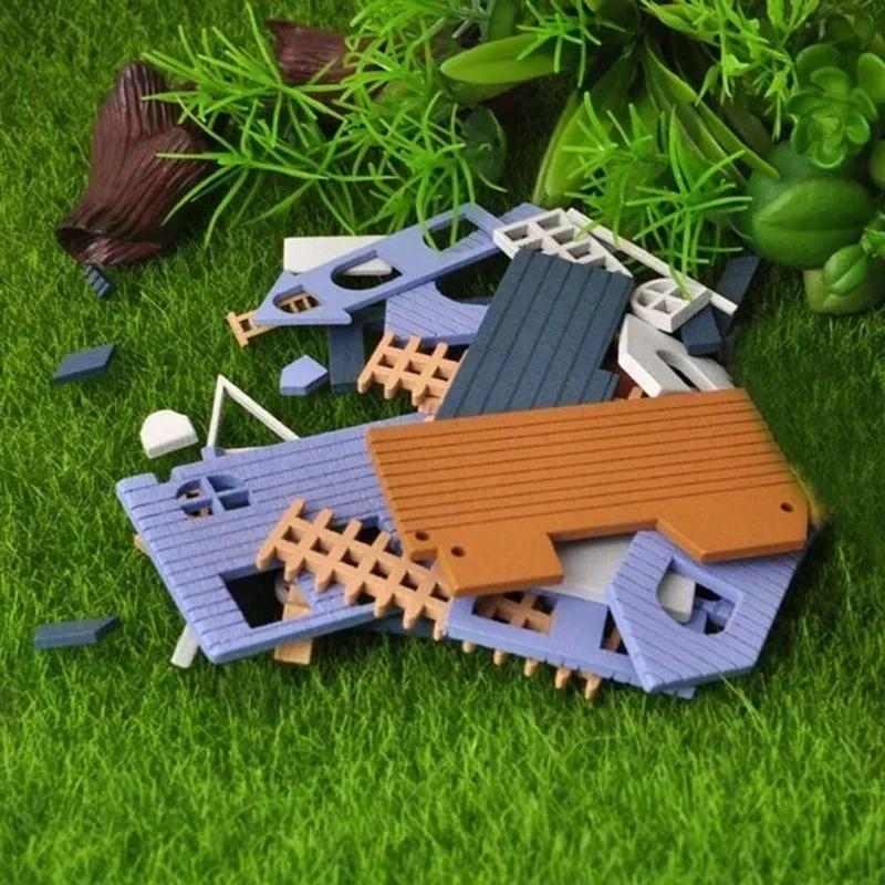 Märchenhaftes Stadthaus DIY Handgemacht Mini Holzpuppen Miniaturzubehör Gebäudezusammenbau Spielzeug Handwerk Möbelbausätze
