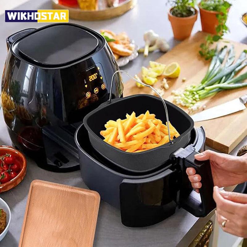 Air Fryer Non-stick Cake Baking Tray Basket Izza Bread Baking Tray Basket Kitchen Air Fryer Accessories Baking Basket