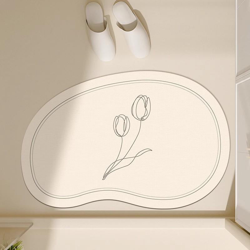 Quick-Dry Diatomaceous Earth Bathroom Mat - Water-Absorbing, Easy-Clean Foot Mat for Toilets