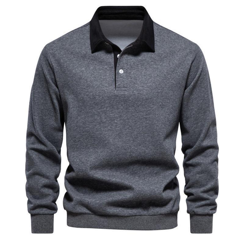 

2025 Men s High-Quality Autumn Polo Collar Sweatshirt - Trendy European Size, Long Sleeve, Casual, Versatile. Extra Extra Large