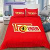 1.FC Union Berlin Fußball 3-teiliges Bettwäsche-Set, Bettbezug mit 2 Kissenbezügen, Ohne Decke Ohne Kissenkern