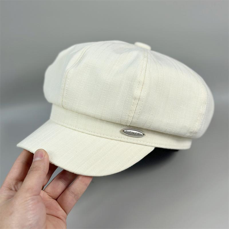New Octagonal Beret Women's Spring Korean Versatile Face Small Spring and Autumn Elegant Temperament Duck Tongue Painter Hat