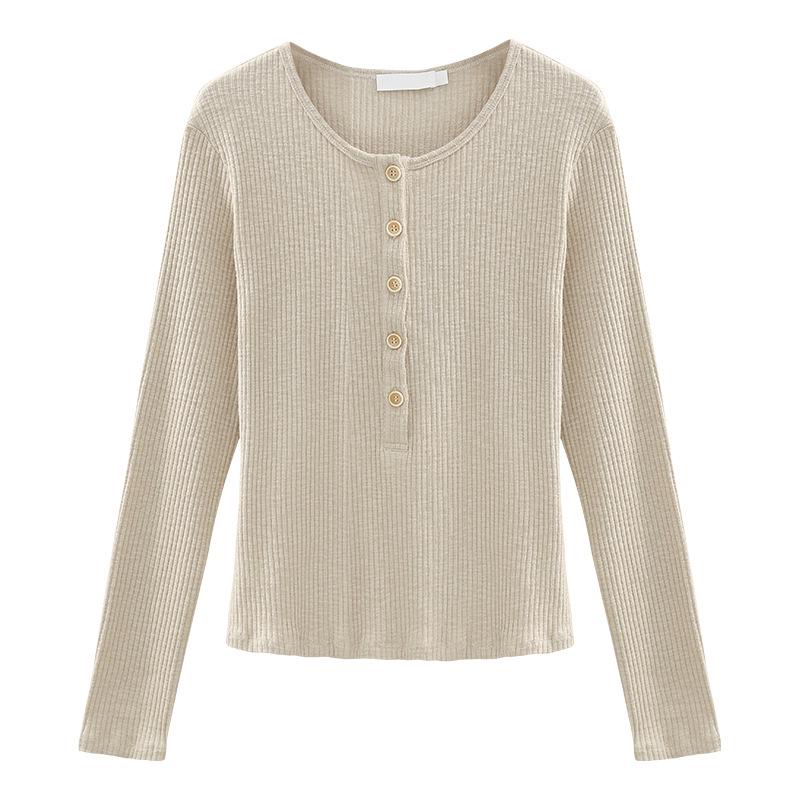 

Женская приталенная футболка в рубчик - Универсальный весенний базовый слой Extra Large