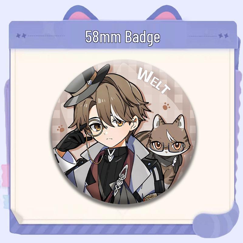 Honkai: Star Rail Cat Series Badges - March 7th, Himeko, Dan Heng Merchandise