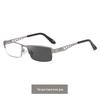 Photochromic Multifocal Anti-Blue Light Reading Glasses for Men & Women - Metal Frame, Business Use, High Definition