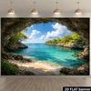 2D Natural Cliff Cave Island Sea Outdoor Maternity Photography Backdrop Decor