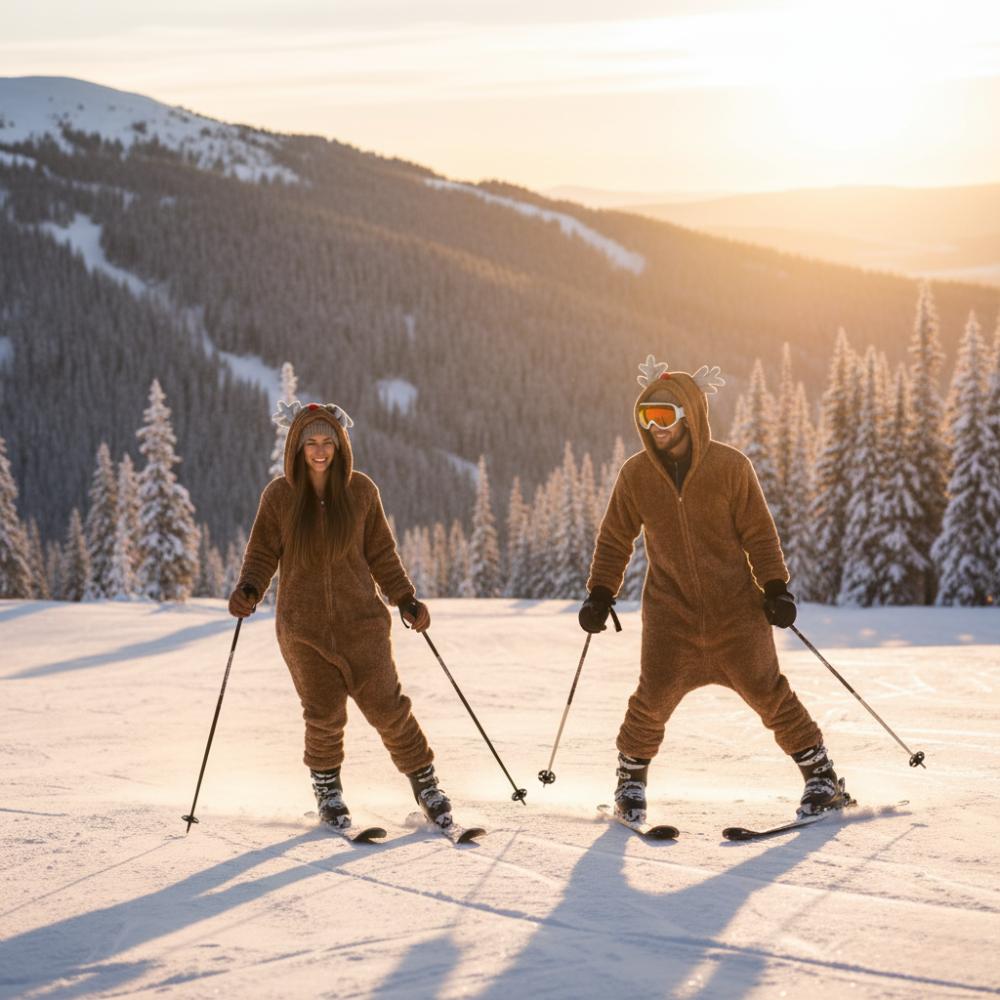 Men's Dark Reindeer Pajamas Gift Kigurumi Onesie One-piece L Onesie Reindeer Costume - XL