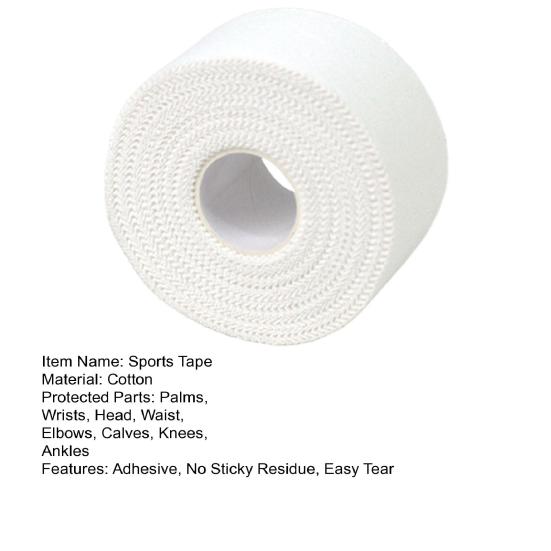 White Sports Tape Easy Tear Adhesive No Sticky Residue Athletic Tape Athletes Sport Trainers First Aid