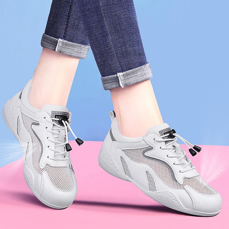Mesh women's casual sports shoes breathable travel not tired feet flat women's net shoes autumn moral training women's shoes