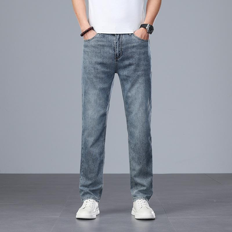 Neue Slim Jeans Herren Elastische Schmale Füße Locker und Lässig