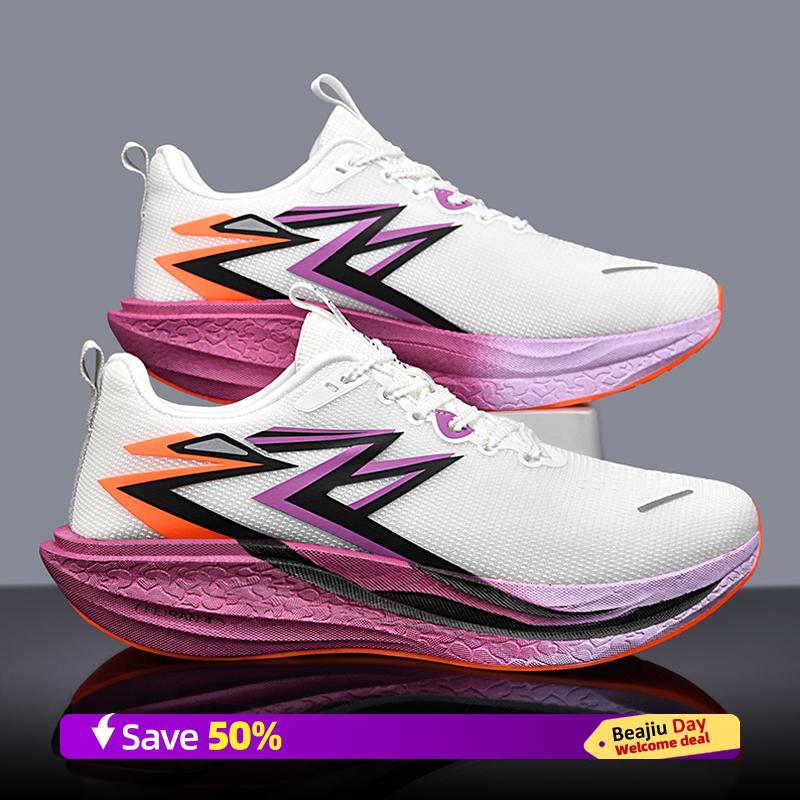 

Marathon Carbon Plate Air Cushion Чоловічі спортивні кросівки для бігу Дихаючі легкі жіночі зручні спортивні нековзні кросівки 45 фіолетовий