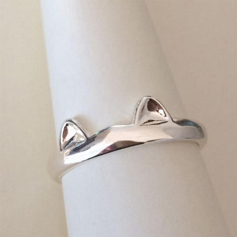Cute Cat and Mouse Shape Open Ring for Women Antique Silver Color Modern Fashion Girls Finger Accessories Hip Hop Party Jewelry
