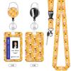 Ausweishalter mit Blumen-Katzen-Print Süßes Lanyard-Set für Damen Krankenschwester Lehrer Einziehbare Rolle Kartenclip Halter Tasche