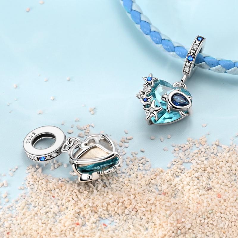 Fashion 925 Silver Summer Ocean World Series Sea Turtle Starfish Crab Octopus Charms Beads Fit 925 Bracelet DIY Jewelry