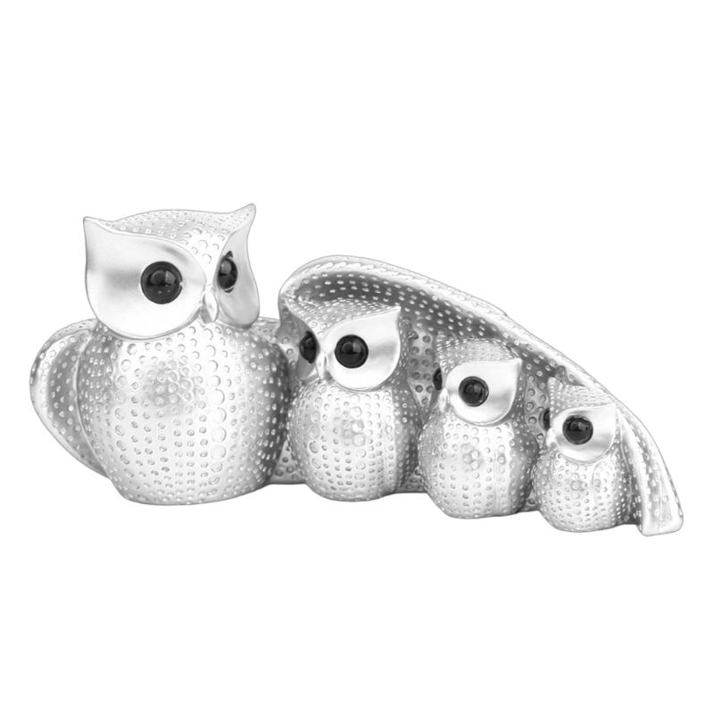 

Garden Owl Decors Statue Fairys Garden Accessories Outdoor Animal Figurines Housewarming Gift for Patio Yard Ornament серебряный