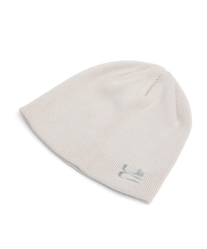 Eondeokeonteulol All-Season Cotton Slim Fit Thin Knit Logo Embroidery Beanie Solid Unisex Beanie Hat Beanie / Uc / No Cuff / Cream
