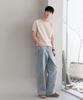 NODU Shoulder Button Raglan Crop Half Knit [Oatmeal]
