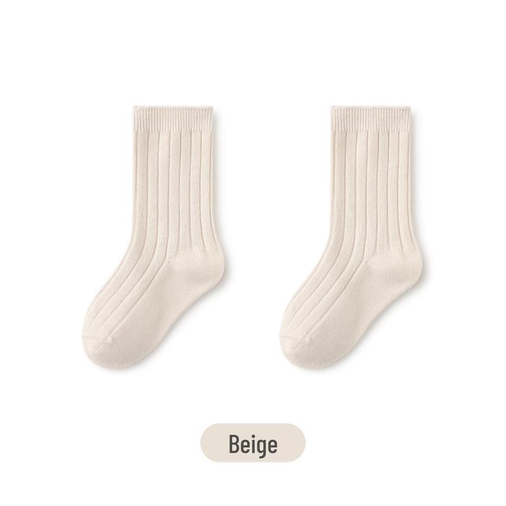 New Spring & Autumn Cotton Socks for Kids - Solid Color Short Socks for Boys & Girls