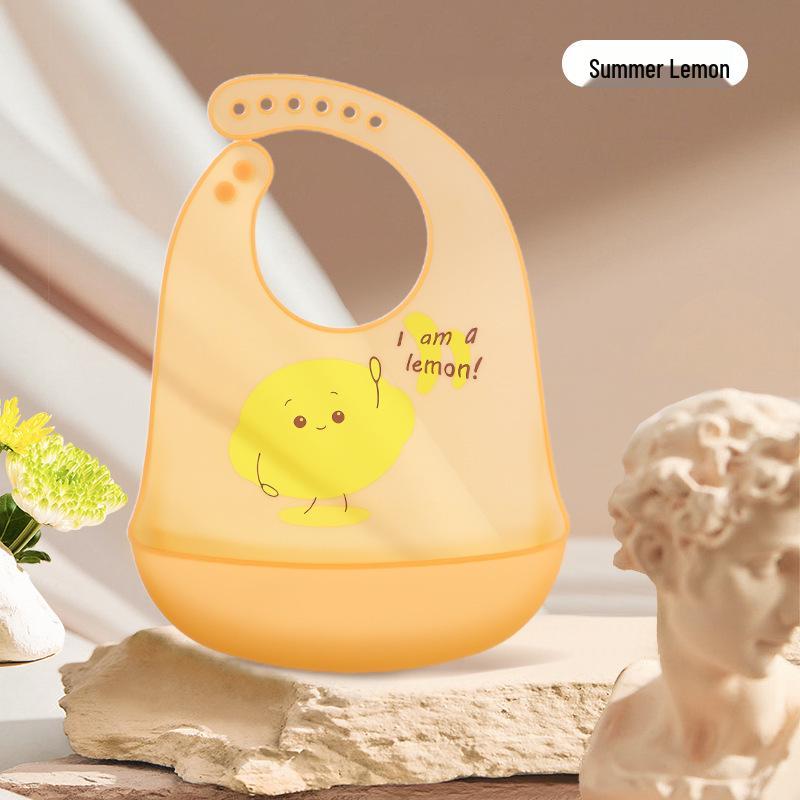 Ultra-Thin Waterproof Silicone Bib for Babies - Soft and Durable Drool and Food Catcher