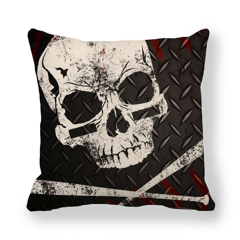 Creative Skull Flower Series Digital Printing Short Plush Pillow Covers For Car Sofa Office Cushion Cover Home Goods 60X60Cm