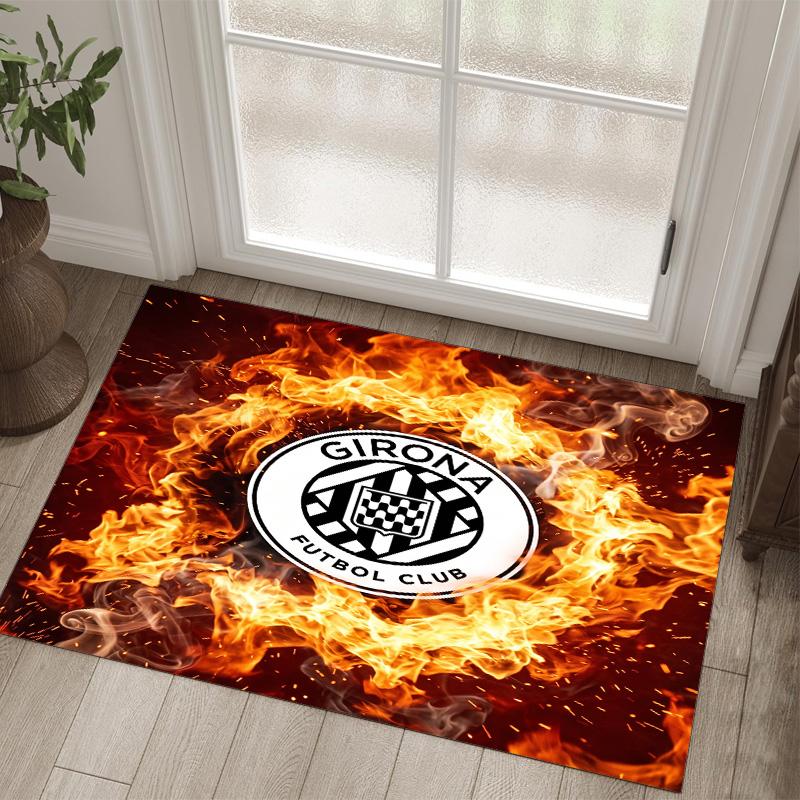 Girona FC Design Crystal Velvet Carpet Cozy Non?Slip Printed Rug For Bedroom Living Room Entrance