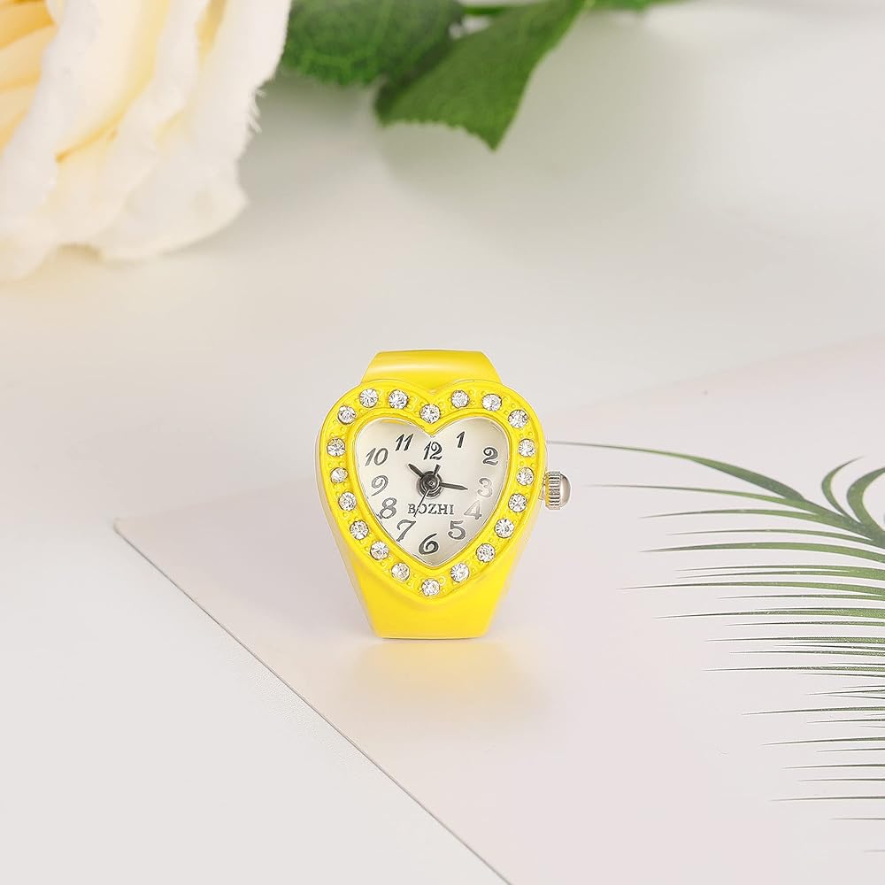 Jewelrywe Ring Watch Waterproof Business Fashion Flip-Up Cover Sports Quartz Stainless Steel