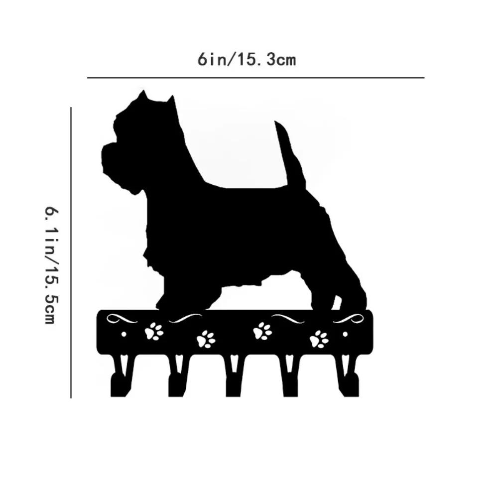 

1 шт. вешалка для ключей Western Highland Dog - 6 дюймов / 9 дюймов, металлическая настенная вешалка для ключей, настенное украшение светло-серый