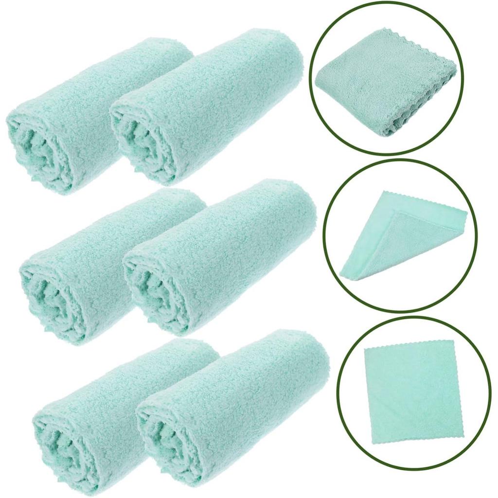 6PCS Coral Fleece Washcloths - 30×30CM Skin-Friendly Soft Towels for Bathroom, Face & Multi-Purpose Cleaning