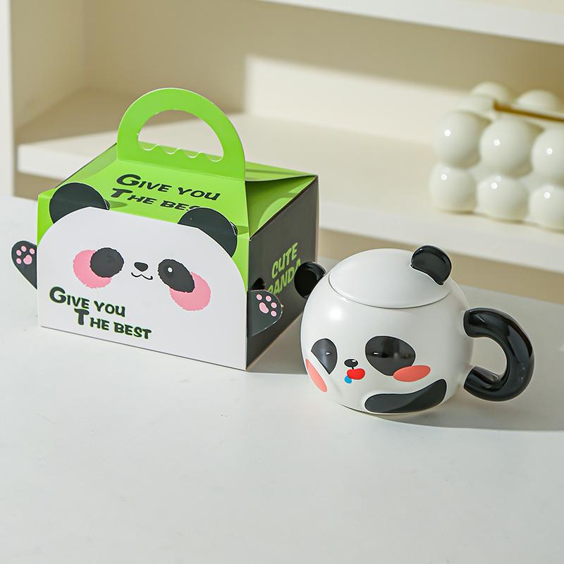 Creative panda water cup mug home office ceramic cup gift cartoon breakfast cup souvenir