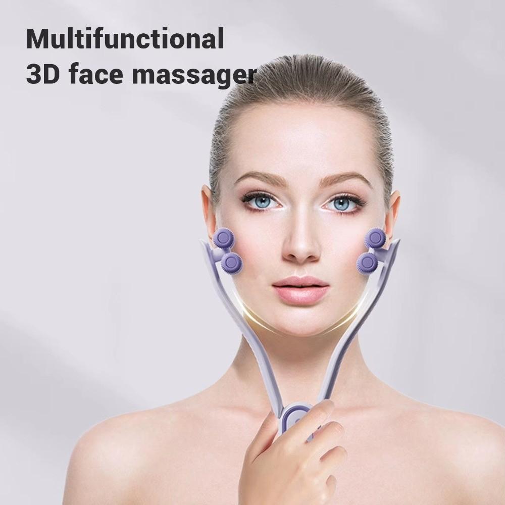 V Shape Rolling Face Massager Relaxing Lifting Battery-Free Facial Massager Tool Promoting Absorption Multifunctional