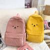 Schoolbag Autumn New Velvet Backpack Japanese Cute Bear Corduroy Schoolbag Female Large-capacity Primary and Secondary School Schoolbag