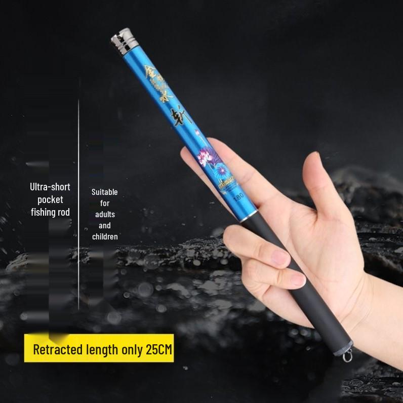 Compact Telescopic Fishing Rod - Mini Portable Fountain Pen Design