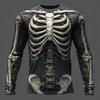 Creative Design 3D Skull Print Men's T-Shirt Autumn Daily Casual Long Sleeve Crew Neck Pullover Tees Oversize Breathable Clothes