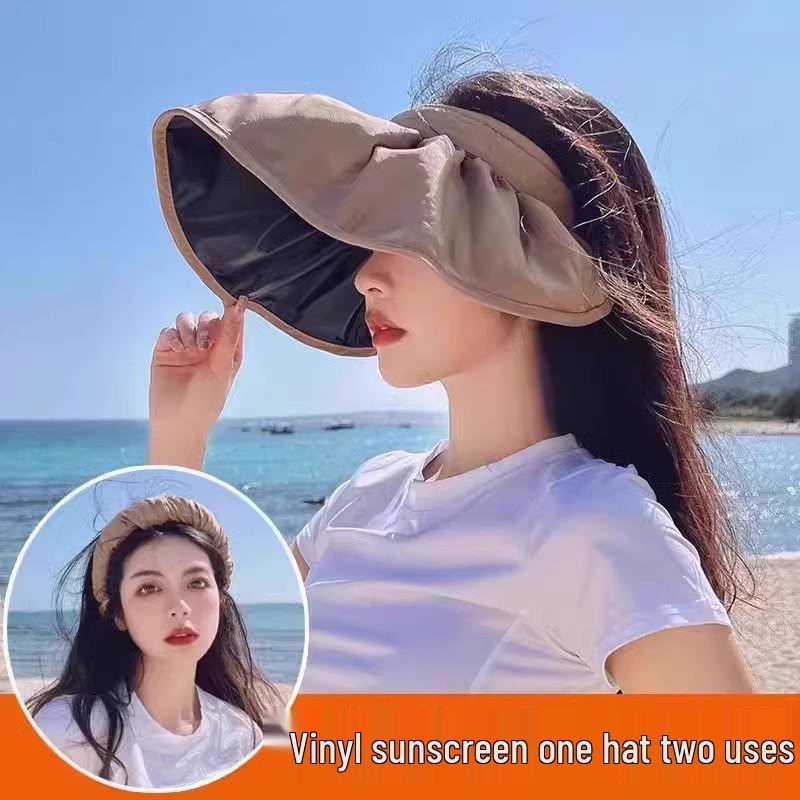 Women s Open Top Wide Brim Hat with UV Protection & Face Shield Default