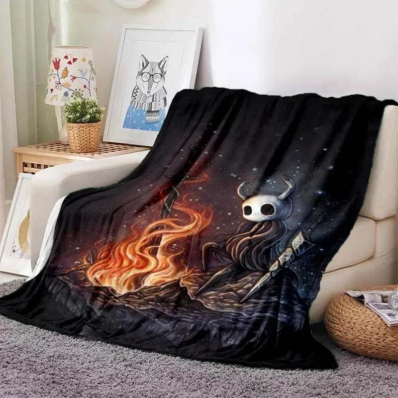 Hollow Knight Fashion Digital Printed Pattern Thin Blanket Flannel Blanket Portable Home Travel Office Lunch Break Blanket