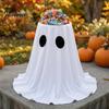 Ghost Fabric Decoration Halloween Candy Bowl, Adjustable Height Large Holder, Trick or Bowl for Party Treat Standing Storage Dish Porch Lawn