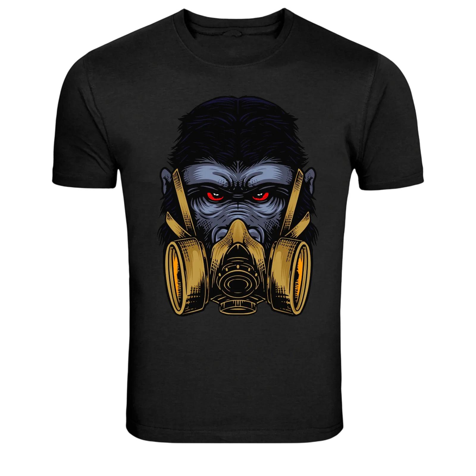 Gorilla Gas Mask Dark Streetwear Graphic T-Shirt 2XL